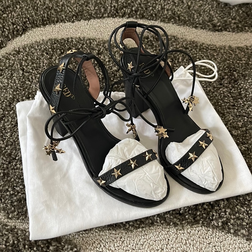 Red Valentino lace up sandal heels